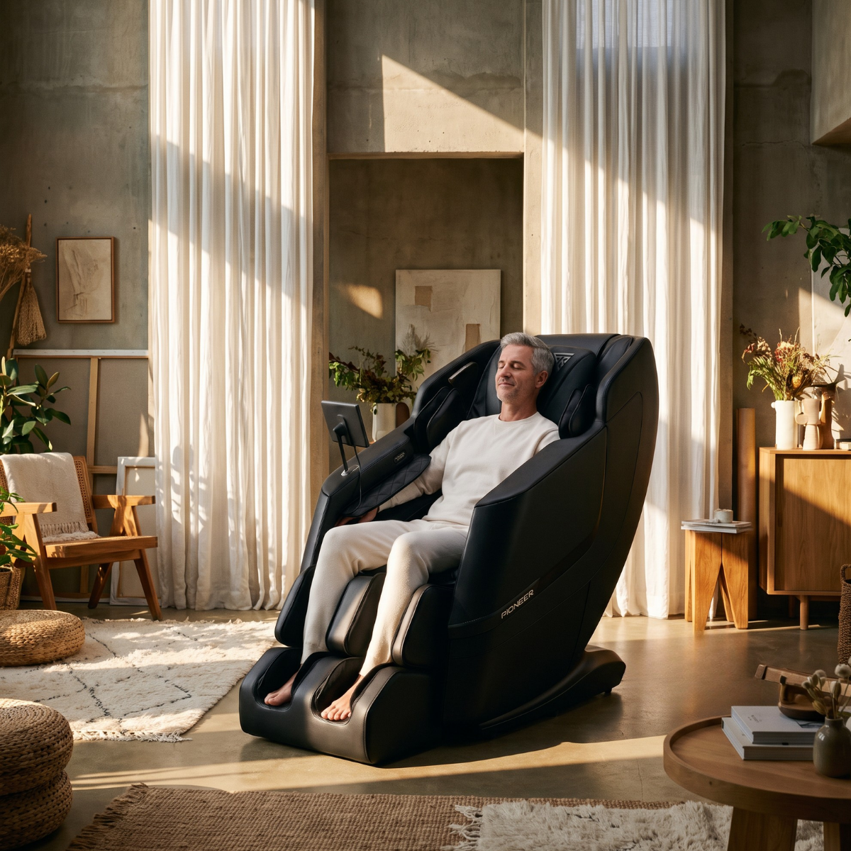 Floridian Brand Pioneer 6D Flex with 54 air cells providing full-body compression from shoulders to feet