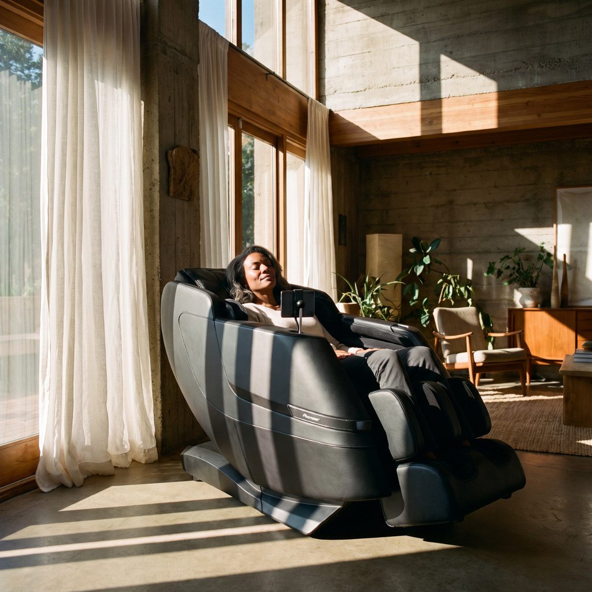 Pioneer 6D Flex zero gravity massage chair with elevated legs and full-body support